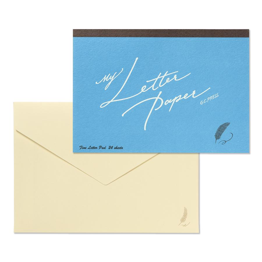 G.C.PRESS　ミニレターパッドセット　マイレターペーパー　ブルー｜レターセット 手紙 ビジネス 羽根ペン フォーマル お礼状 挨拶状 | 