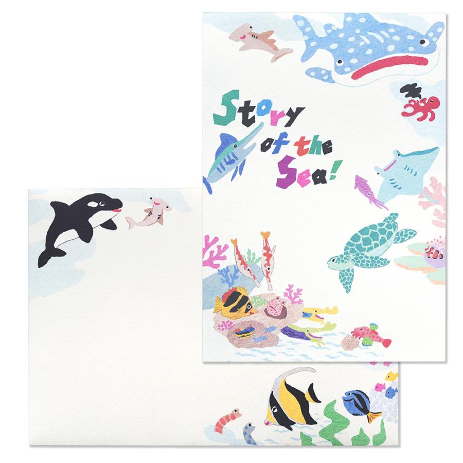 G.C.PRESS　ミニレターパッドセット　ストーリー　オブ　ザ　シー｜文房具 レターセット 海 魚 | 