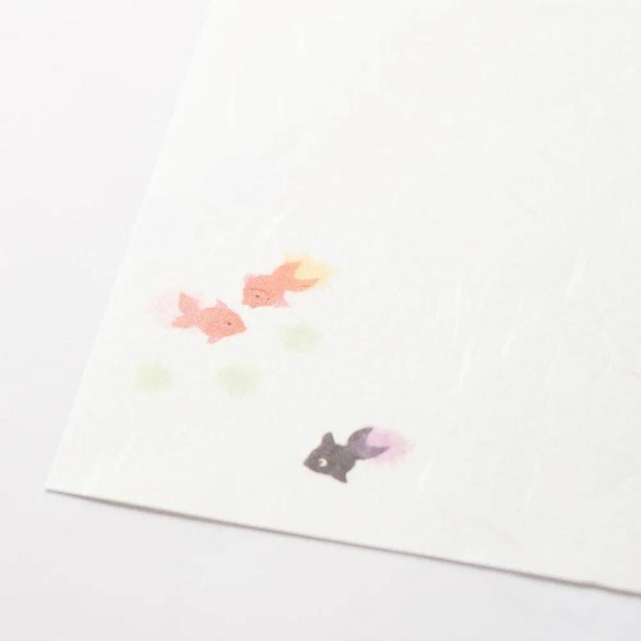 G.C.PRESS　便箋/封筒セット　ちぎり絵金魚　水紋｜文房具 封筒便箋セット レターセット 金魚 夏レター |  | 04