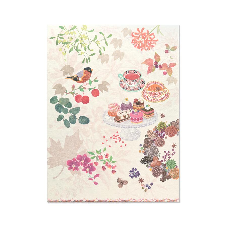 G.C.PRESS　便箋/封筒セット　サンシェール｜スイーツ ケーキ 花 秋 冬 クリスマス 松ぼっくり どんぐり 楓 プラタナス |  | 01