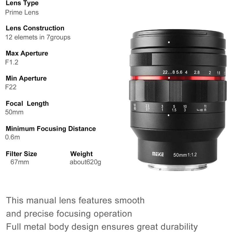 新入荷!!【日本未発売】 Meike 50mm F1.2 大口径マニュアルフォーカスフルフレームレンズ Sony FE Eマウントミラーレスカメラ A7RIII A7 【OCQ9040585664】(31520円)