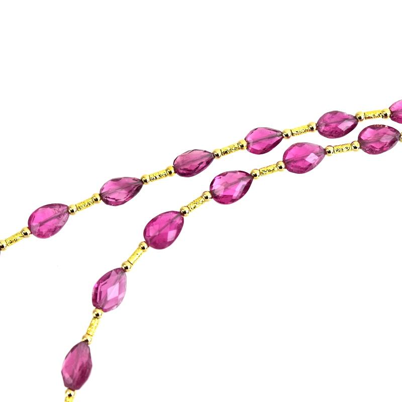 ピンクトルマリン ネックレス 18金 18k イエローゴールド 宝石