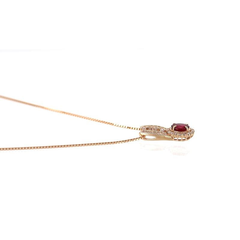 ネックレス レディース 18金 K18PG ピンクゴールド ルビー 0.49ct ダイヤ 0.20ct 45cm アジャスター付き デザインネックレス ジュエリー アクトワン_4