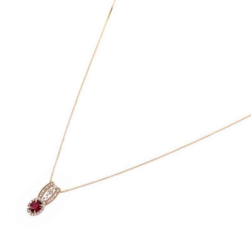 ネックレス レディース 18金 K18PG ピンクゴールド ルビー 0.49ct ダイヤ 0.20ct 45cm アジャスター付き デザインネックレス ジュエリー アクトワン_5