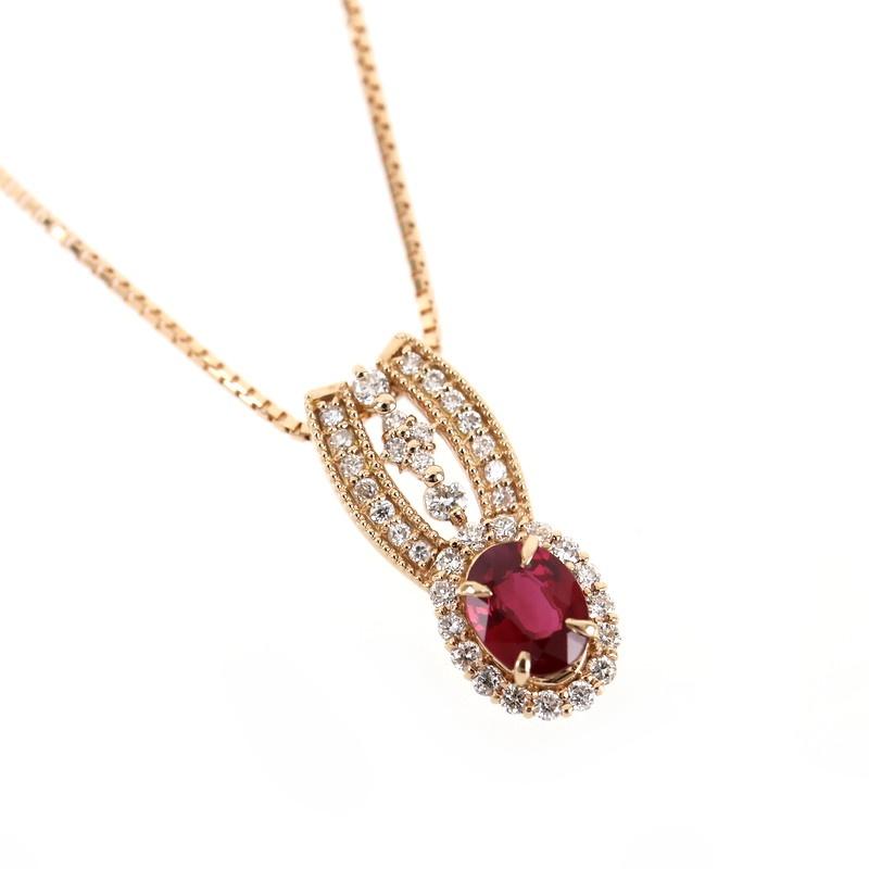 ネックレス レディース 18金 K18PG ピンクゴールド ルビー 0.49ct ダイヤ 0.20ct 45cm アジャスター付き デザインネックレス ジュエリー アクトワン_6