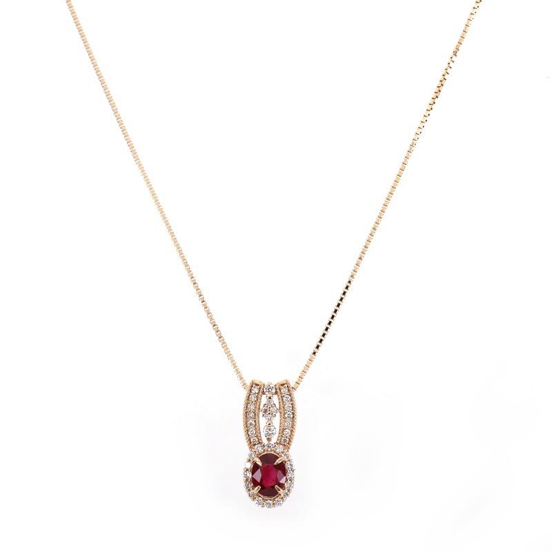 ネックレス レディース 18金 K18PG ピンクゴールド ルビー 0.49ct ダイヤ 0.20ct 45cm アジャスター付き デザインネックレス ジュエリー アクトワン_3