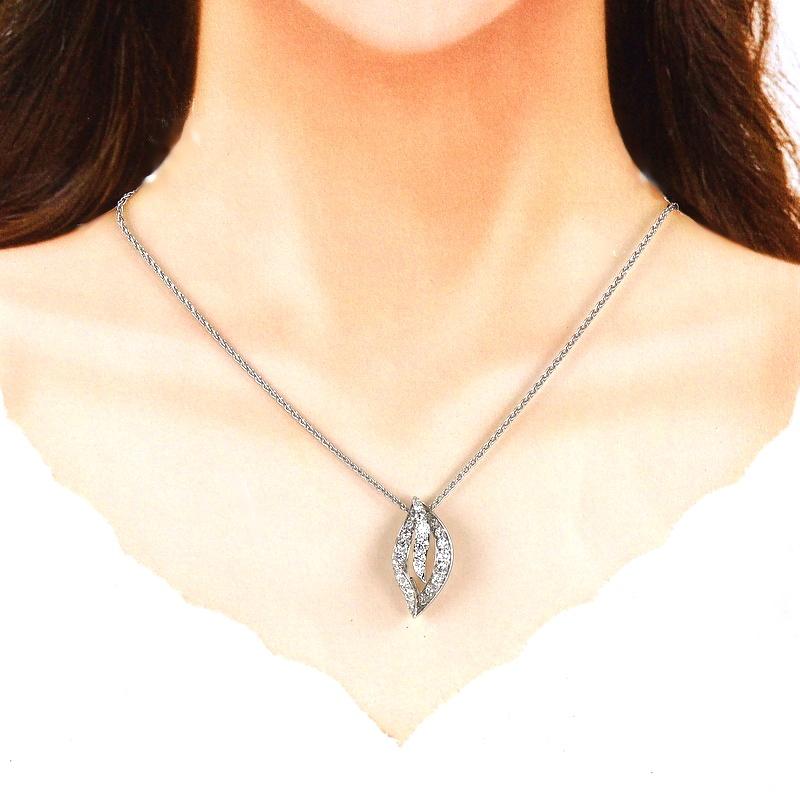 K18WG/Pt850 2way ダイヤモンドペンダント×ブローチ