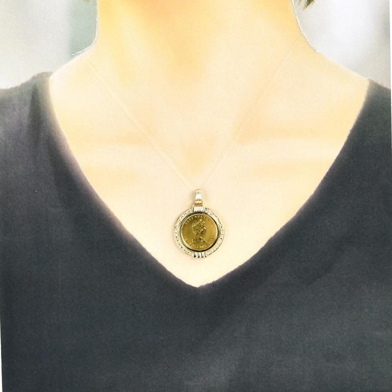 18金　ペンダントトップ　メイプルリーフ ネックレス ペンダントトップ メイプルリーフ金貨 メイプル金貨 1/4oz 24k