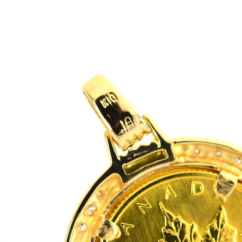 ペンダントトップ メイプルリーフ金貨 メイプル金貨 1/4oz 24k 18k