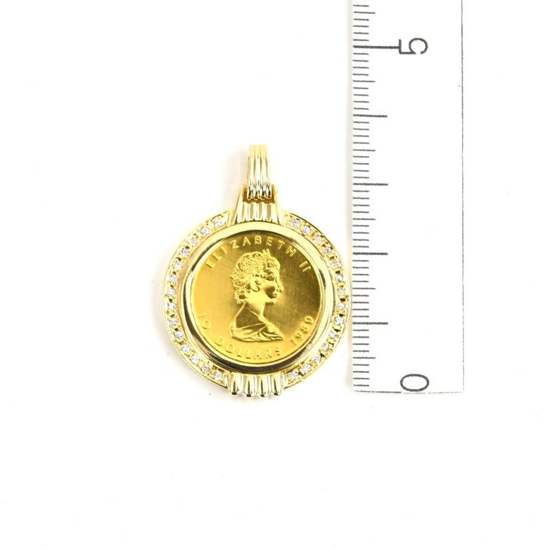 ペンダントトップ メイプルリーフ金貨 メイプル金貨 1/4oz 24k 18k