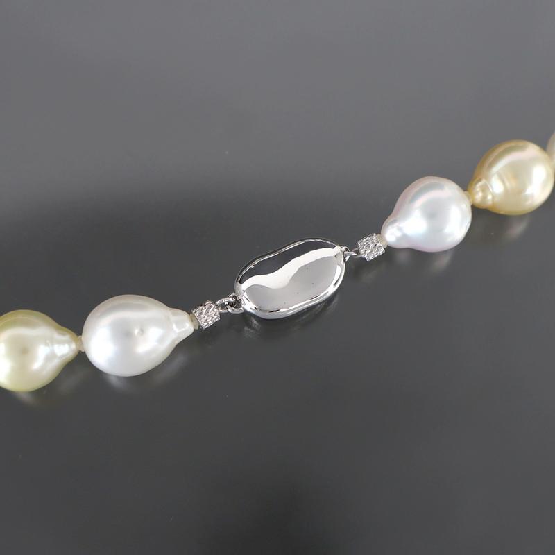 白蝶真珠　バロックネックレス　③ バロックパール ネックレス 白蝶真珠 10.1mm〜12.8mm 40cm ホワイト