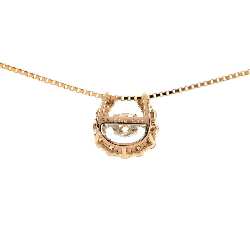 ダンシングストーン ネックレス ダイヤ 0.276ct 0.32ct ホースシュー