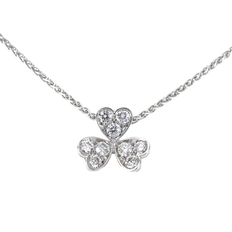 ピキョッティ ネックレス 18金 K18WG クローバー ホワイトゴールド