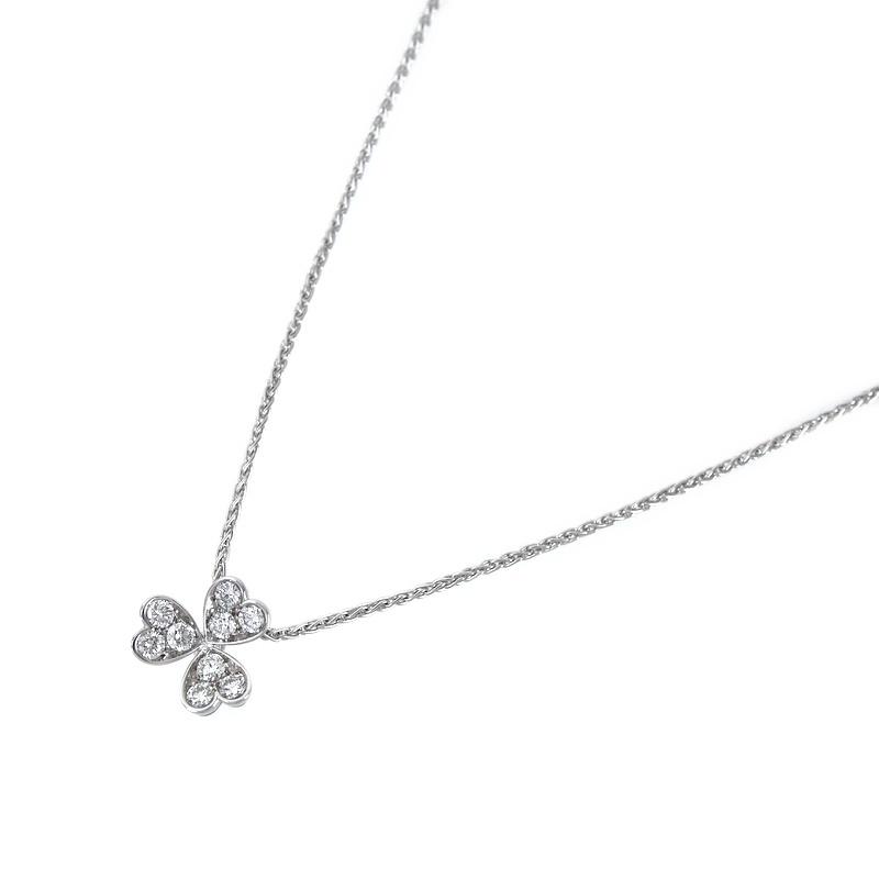 ピキョッティ ネックレス 18金 K18WG クローバー ホワイトゴールド