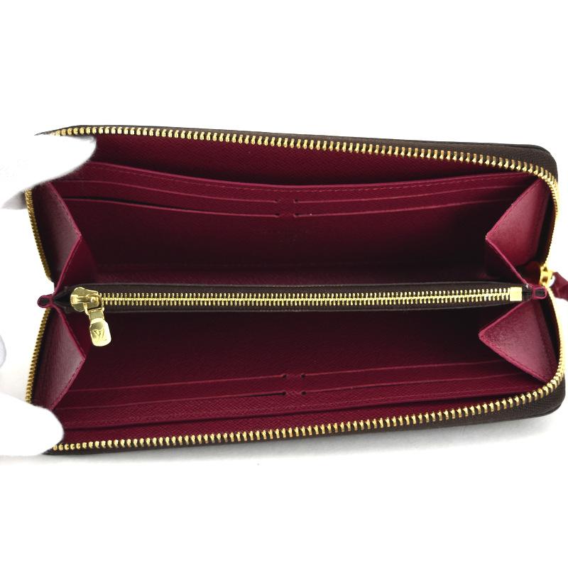 ルイ ヴィトン◎ポルトフォイユ クレマンス フューシャ ラウンドファスナー 茶色 LOUIS VUITTON ルイヴィトン 財布 レディース ポルトフォイユ