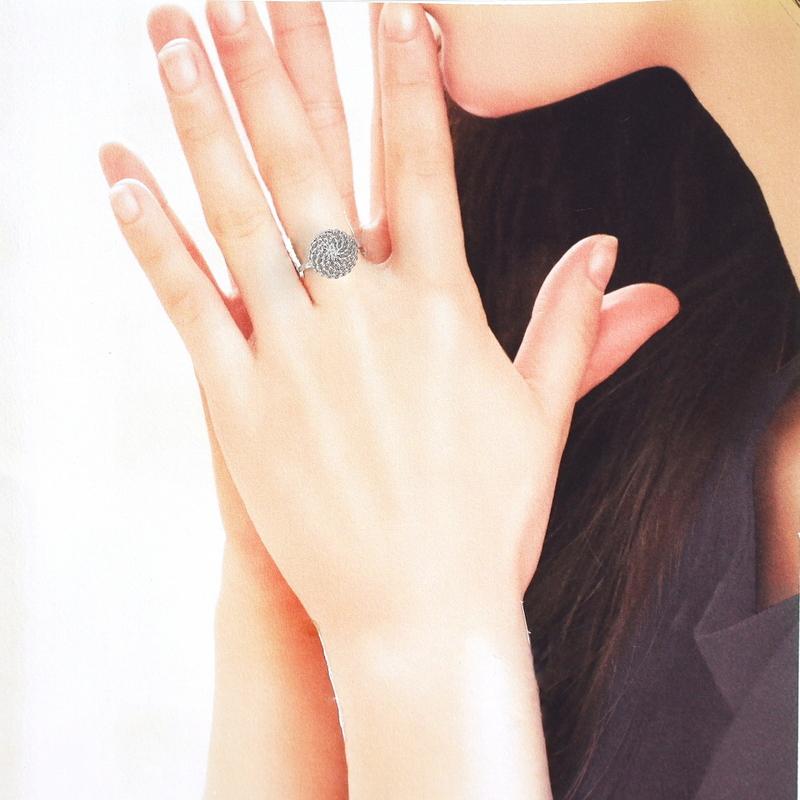 リング ダイヤモンド 0.03ct 18k 18金 ホワイトゴールド 12号 ボール