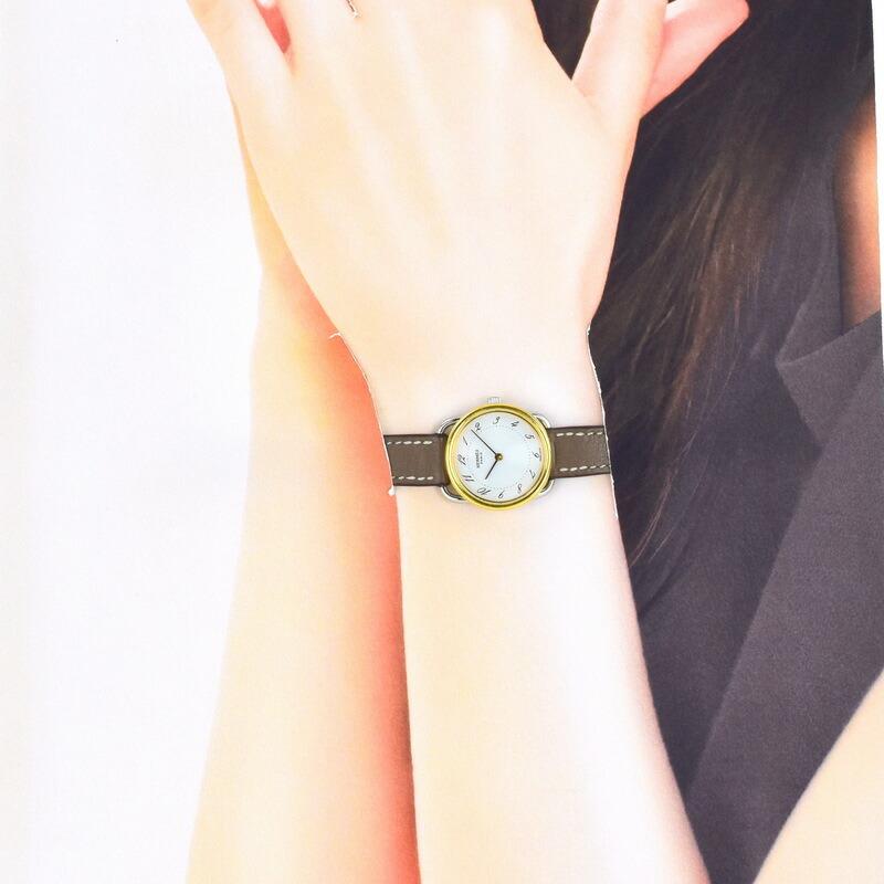 Arceau エルメス アルソー レディースウォッチ SS×GP 革ベルト