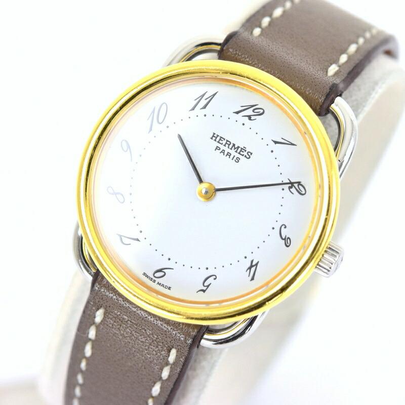 Arceau エルメス アルソー レディースウォッチ SS×GP 革ベルト