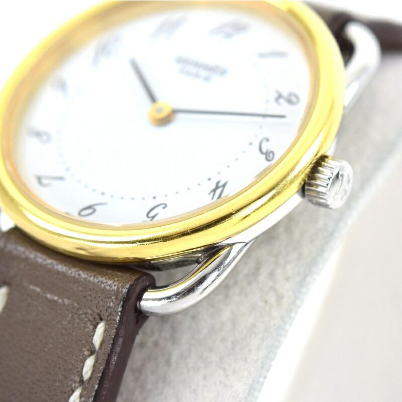 Arceau エルメス アルソー レディースウォッチ SS×GP 革ベルト