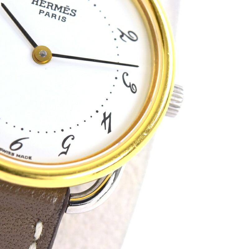 Arceau エルメス アルソー レディースウォッチ SS×GP 革ベルト