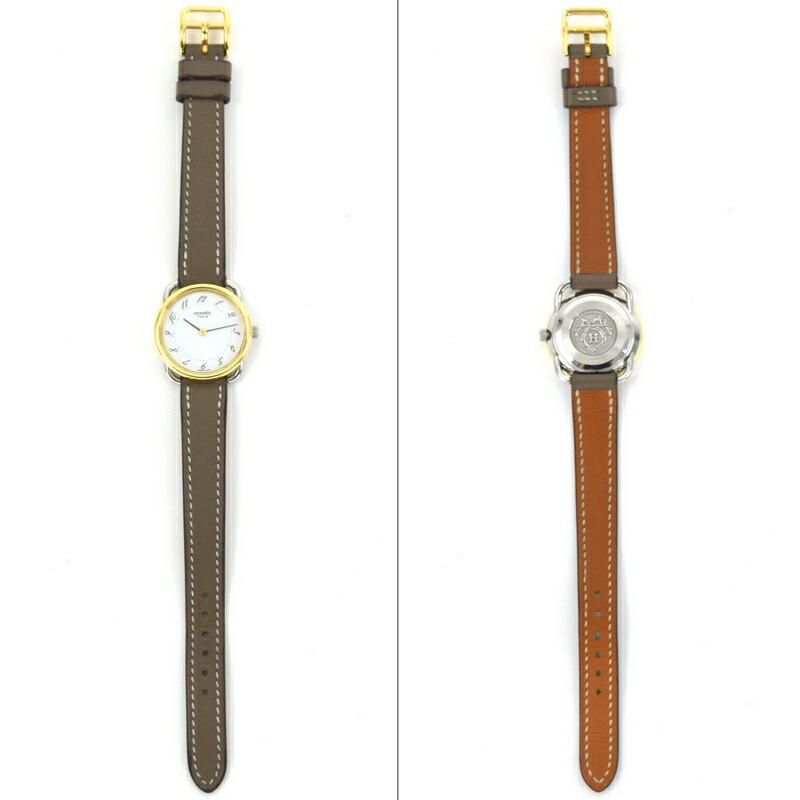 Arceau エルメス アルソー レディースウォッチ SS×GP 革ベルト