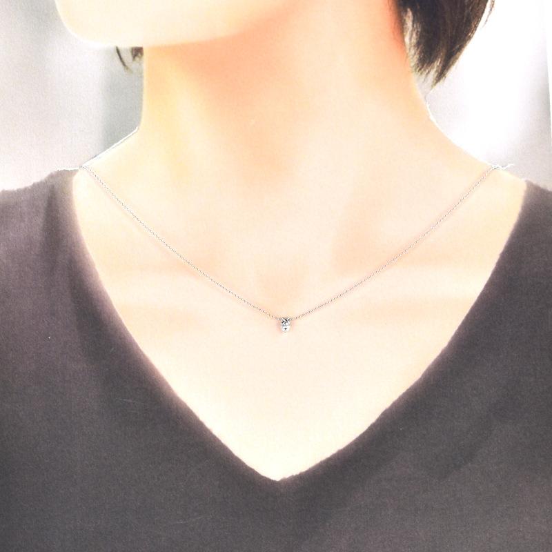 ネックレス レディース Pt850×900 40cm ダイヤ 0.10ct ダイヤ 