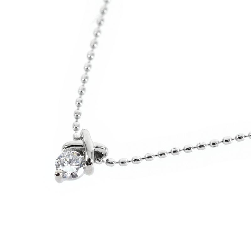 ネックレス レディース Pt850×900 40cm ダイヤ 0.10ct ダイヤ 