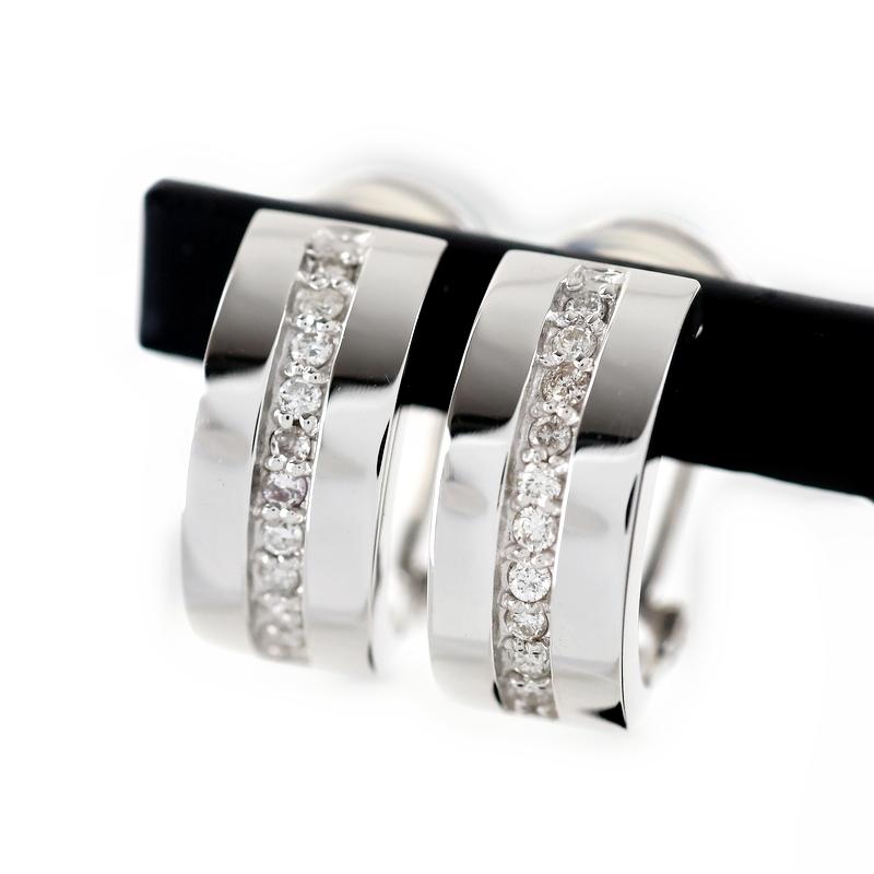 ピアス 18金 レディース ホワイトゴールド K18WG ダイヤ 各0.10ct 2WAY  
