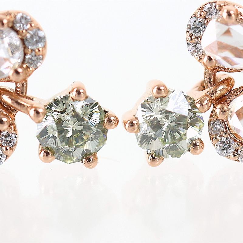 さくらダイヤモンド イヤリング さくらダイヤモンド ピアス 0.172ct 0.171ct ダイア 各0.45ct フラワー