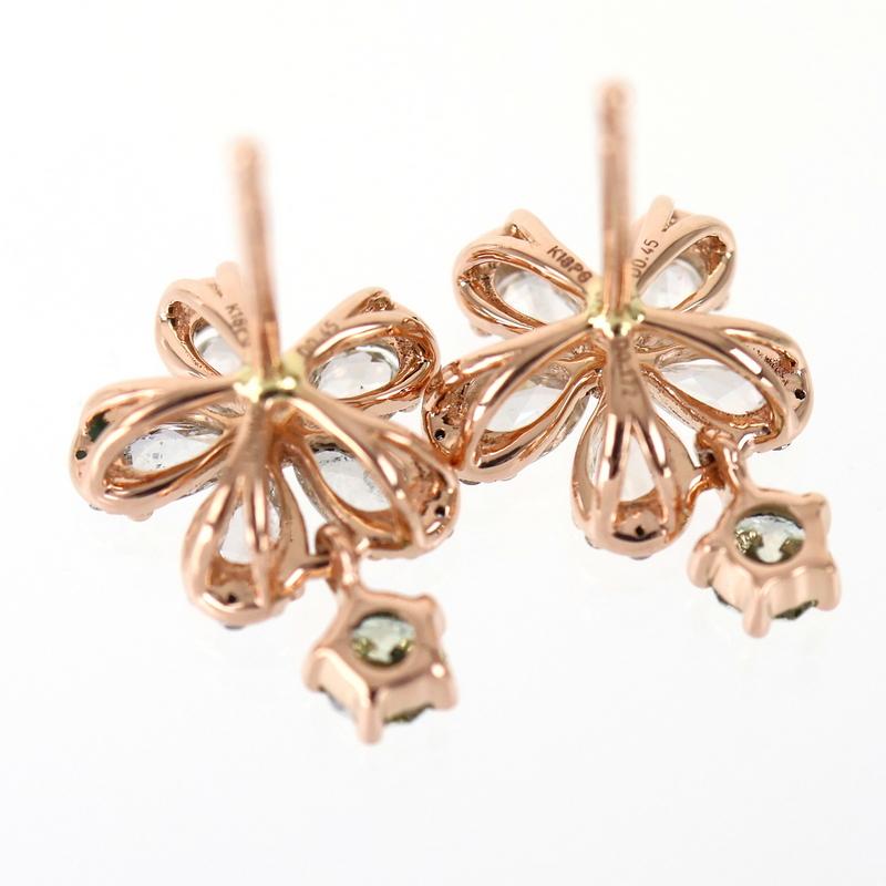 さくらダイヤモンド ピアス 0.172ct 0.171ct ダイア 各0.45ct フラワー