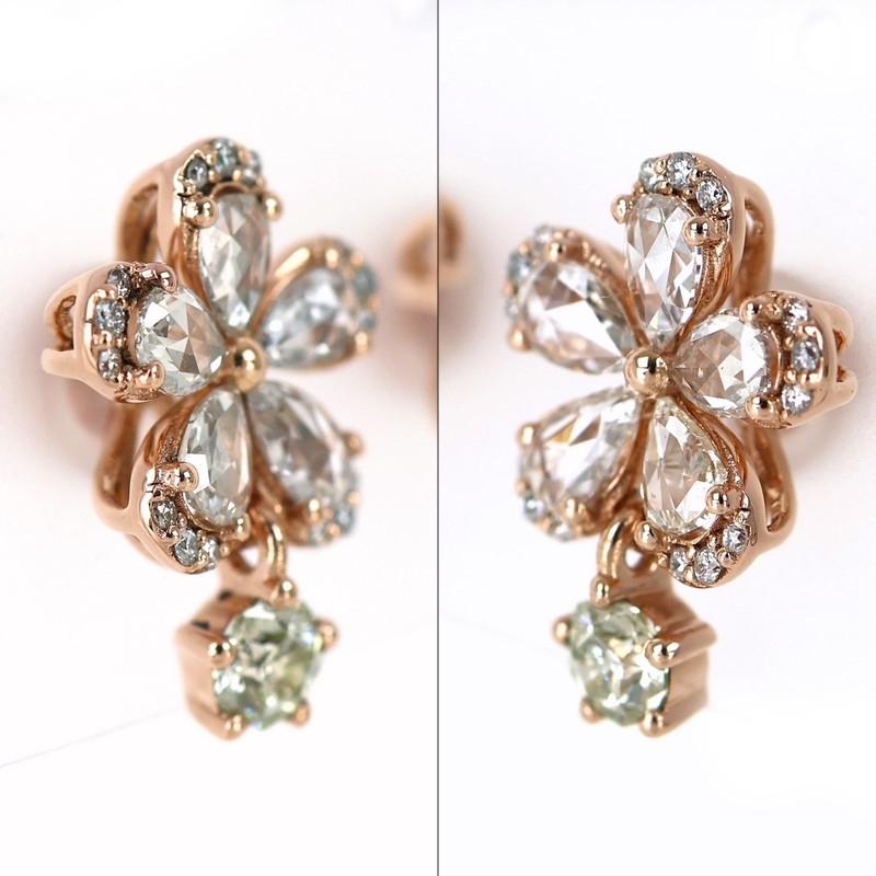 さくらダイヤモンド ピアス 0.172ct 0.171ct ダイア 各0.45ct フラワー