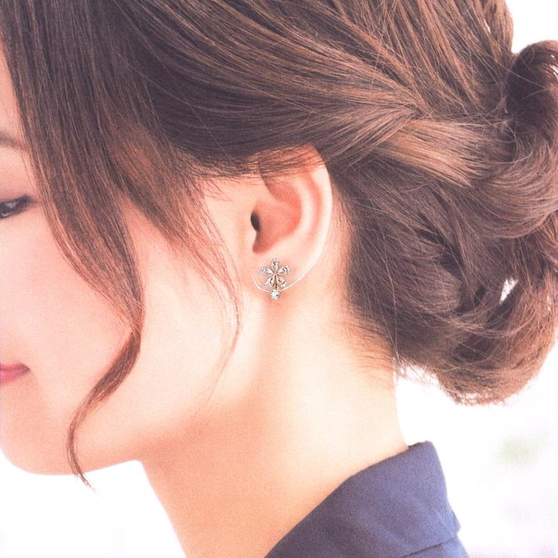 さくらダイヤモンド ピアス 0.172ct 0.171ct ダイア 各0.45ct フラワー