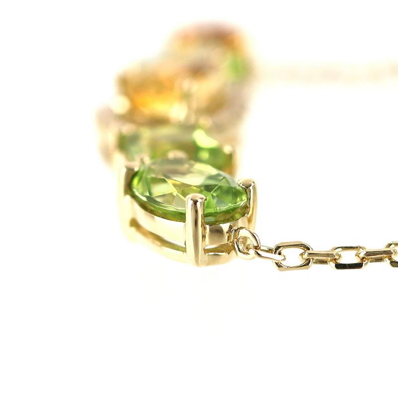 ネックレス シトリン ペリドット 1.98ct ダイヤモンド 0.07ct 45.5cm