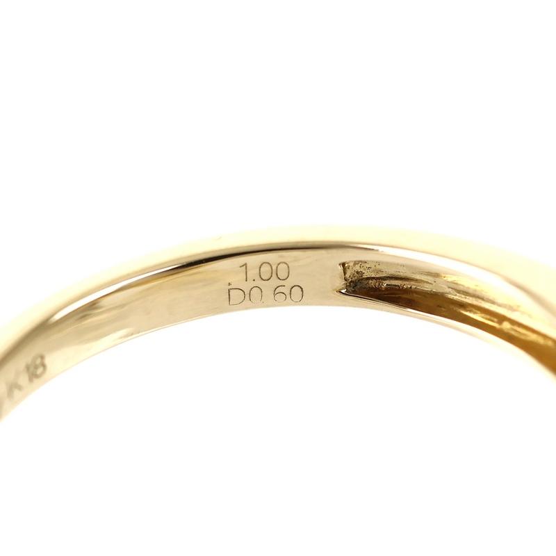 指輪 レディース 18金 14号 ブラウンダイヤ 1.017ct ダイヤ 0.60ct