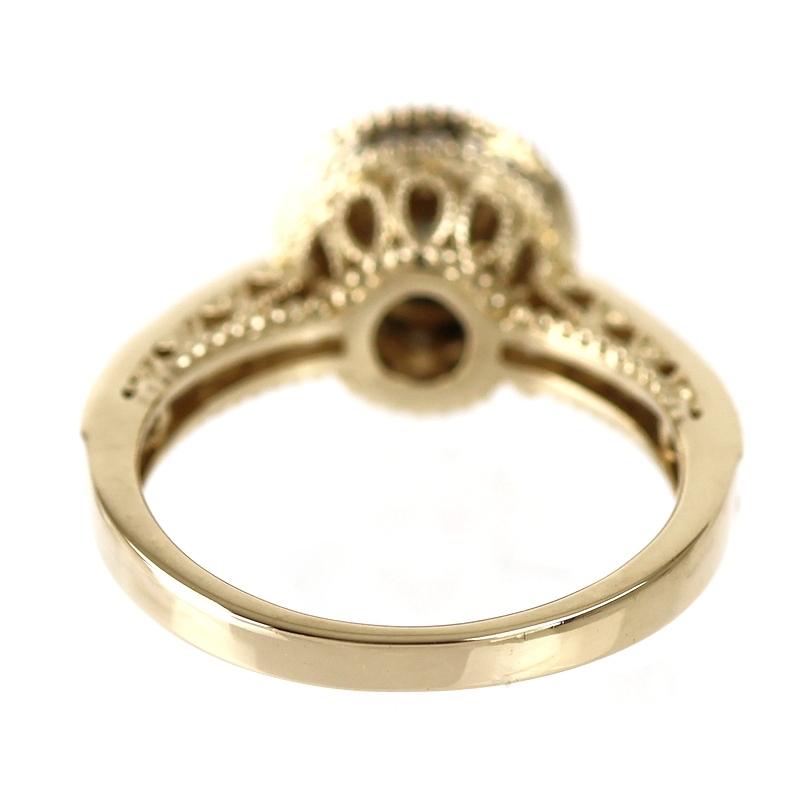 指輪 レディース 18金 14号 ブラウンダイヤ 1.017ct ダイヤ 0.60ct 