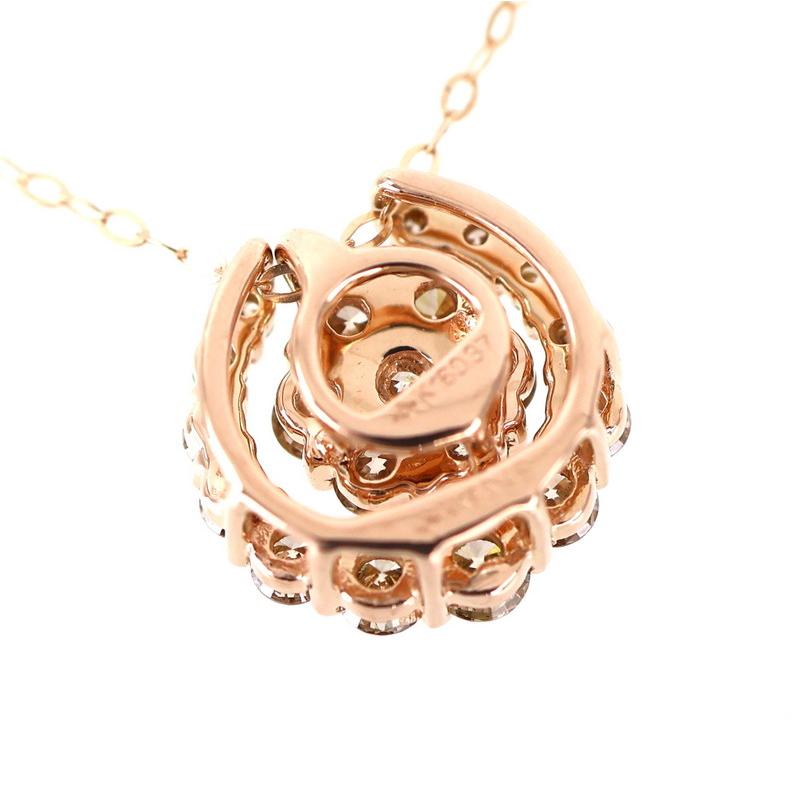 ネックレス ブラウンダイヤ ダイヤモンド 0.43ct 0.37ct 18k 18
