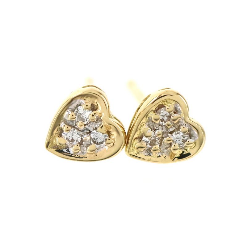 ピアス レディース ダイヤモンド ハートモチーフ 18金 18k