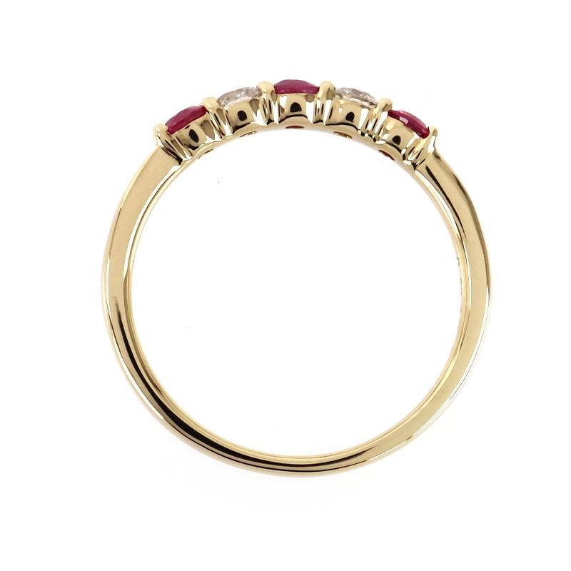 ルビー 指輪 12号 K18YG イエローゴールド ダイヤ 一文字 ジュエリー