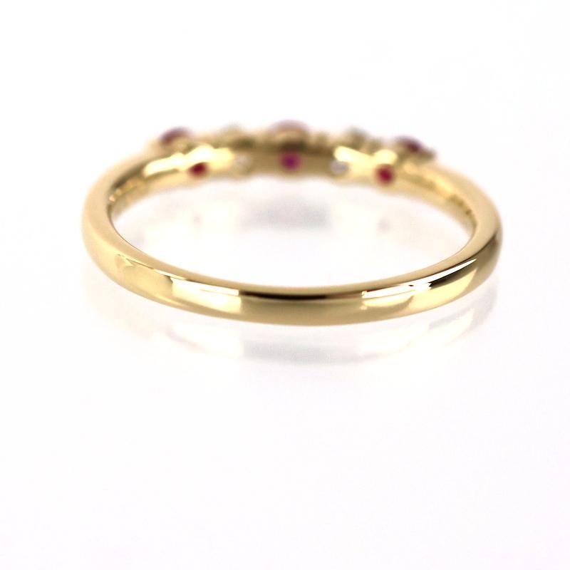 ルビー 指輪 12号 K18YG イエローゴールド ダイヤ 一文字 ジュエリー