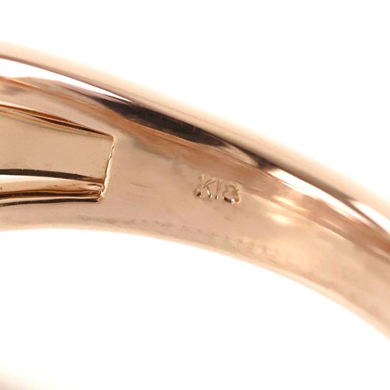 K18PG ピンクゴールド ダイヤリング 12号 フラワーモチーフ 0.50ct