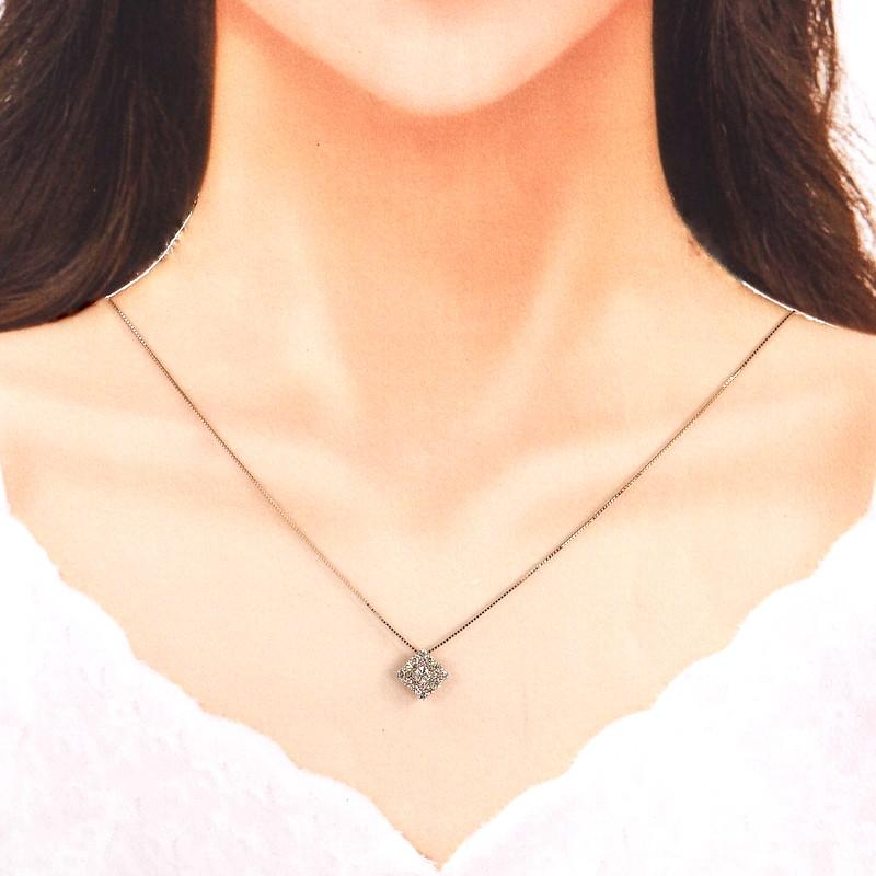 ネックレス 18k K18PG ピンクゴールド ダイヤ 0.60ct 3.3g 45.5cm 
