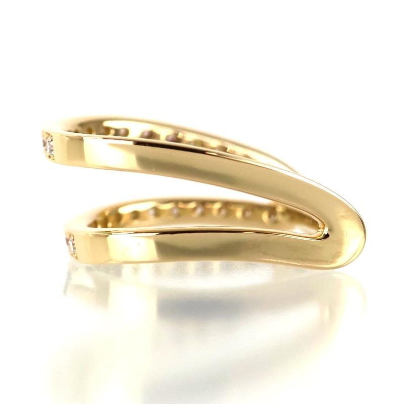 D型リング ジュエリー K18YG ピンキーリング 8号 ダイヤ 0.33ct
