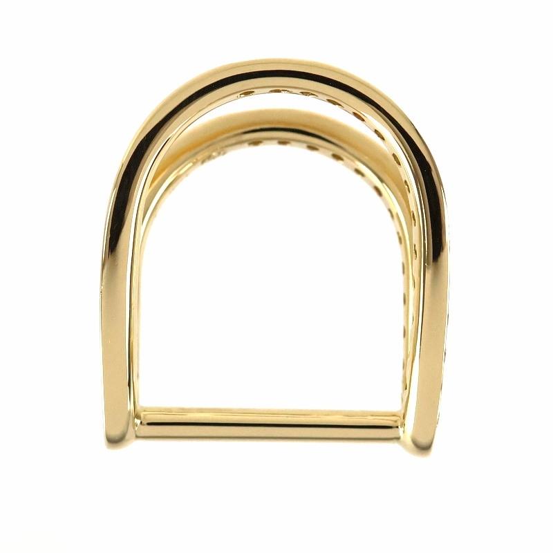 D型リング ジュエリー K18YG ピンキーリング 8号 ダイヤ 0.33ct