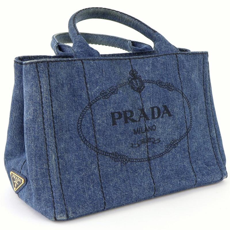 のりぴ　　PRADA カナパ　デニム トートバッグ ダークブルー PRADA プラダ カナパ デニム トートバッグ
