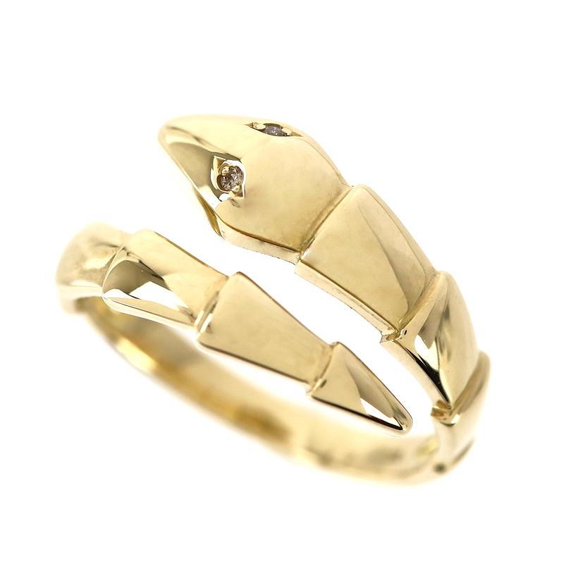 指輪 k18 約11号 スネークリング 18金 K18YG イエローゴールド 3.0g