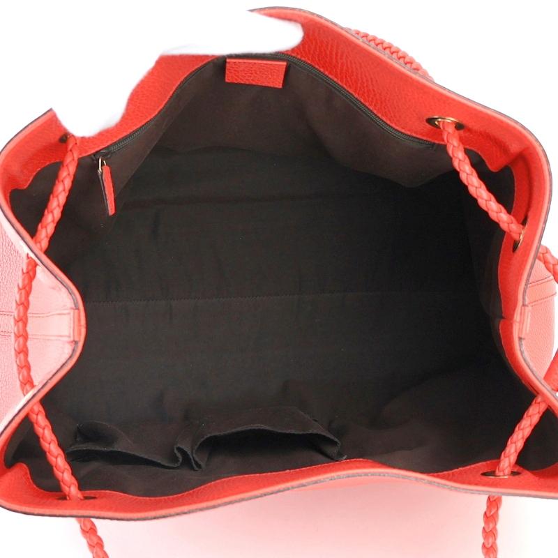 GUCCI（グッチ） トートバッグ レザー レッド 380118 無地 台形 A4