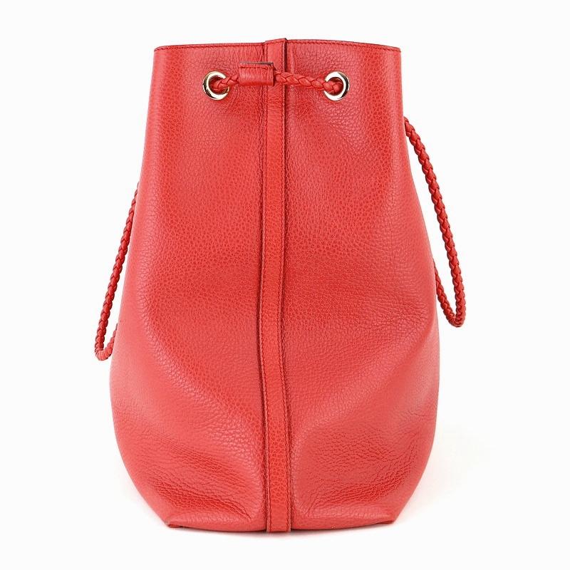 GUCCI（グッチ） トートバッグ レザー レッド 380118 無地 台形 A4