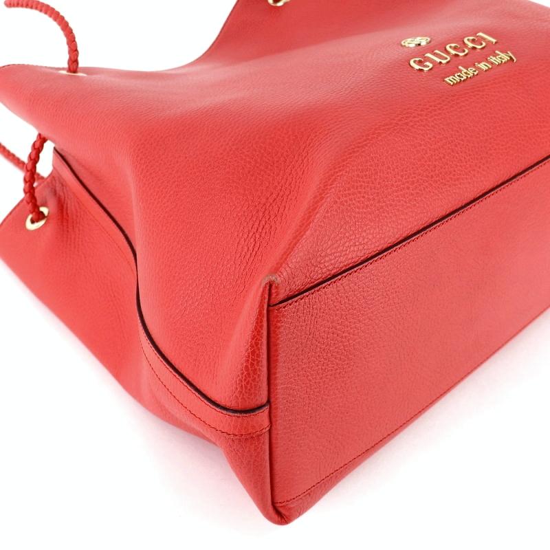 GUCCI（グッチ） トートバッグ レザー レッド 380118 無地 台形 A4