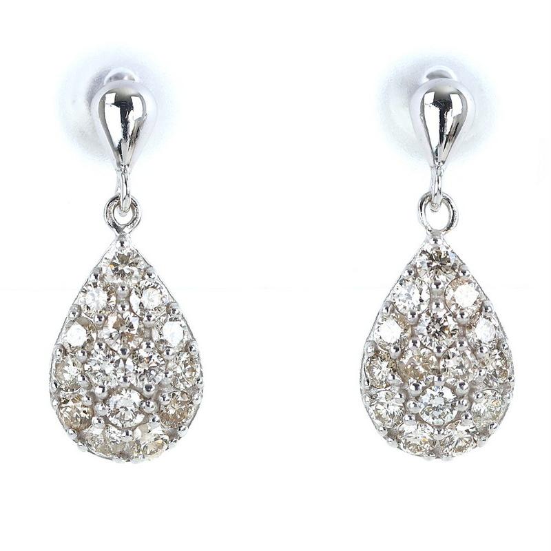 ピアス レディース ダイヤモンド 各0.3ct ドロップモチーフ しずく型