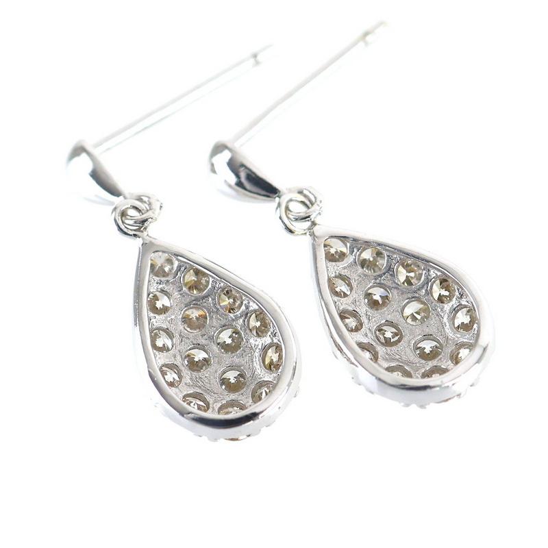 ピアス レディース ダイヤモンド 各0.3ct ドロップモチーフ しずく型